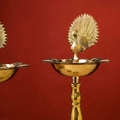 Brass Peacock Samai Pair (23 Inch)