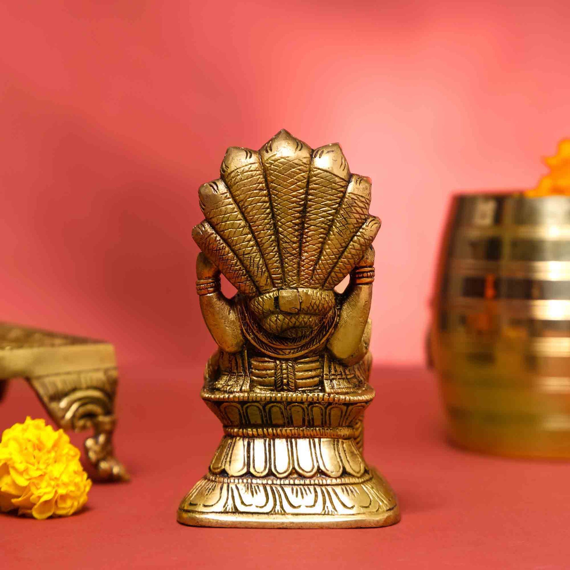 Brass God Narasimha Idol (5.5 Inch)