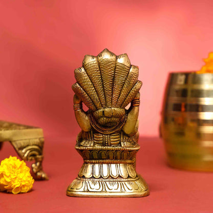 Brass God Narasimha Idol (5.5 Inch)