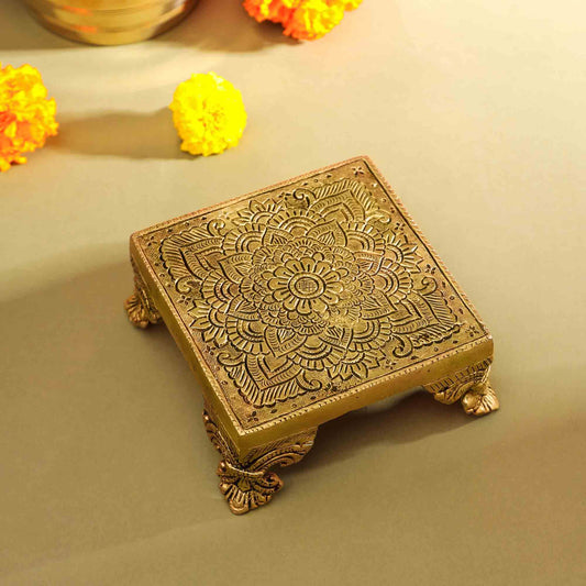 Brass Pooja Chowki (2.5 Inch)