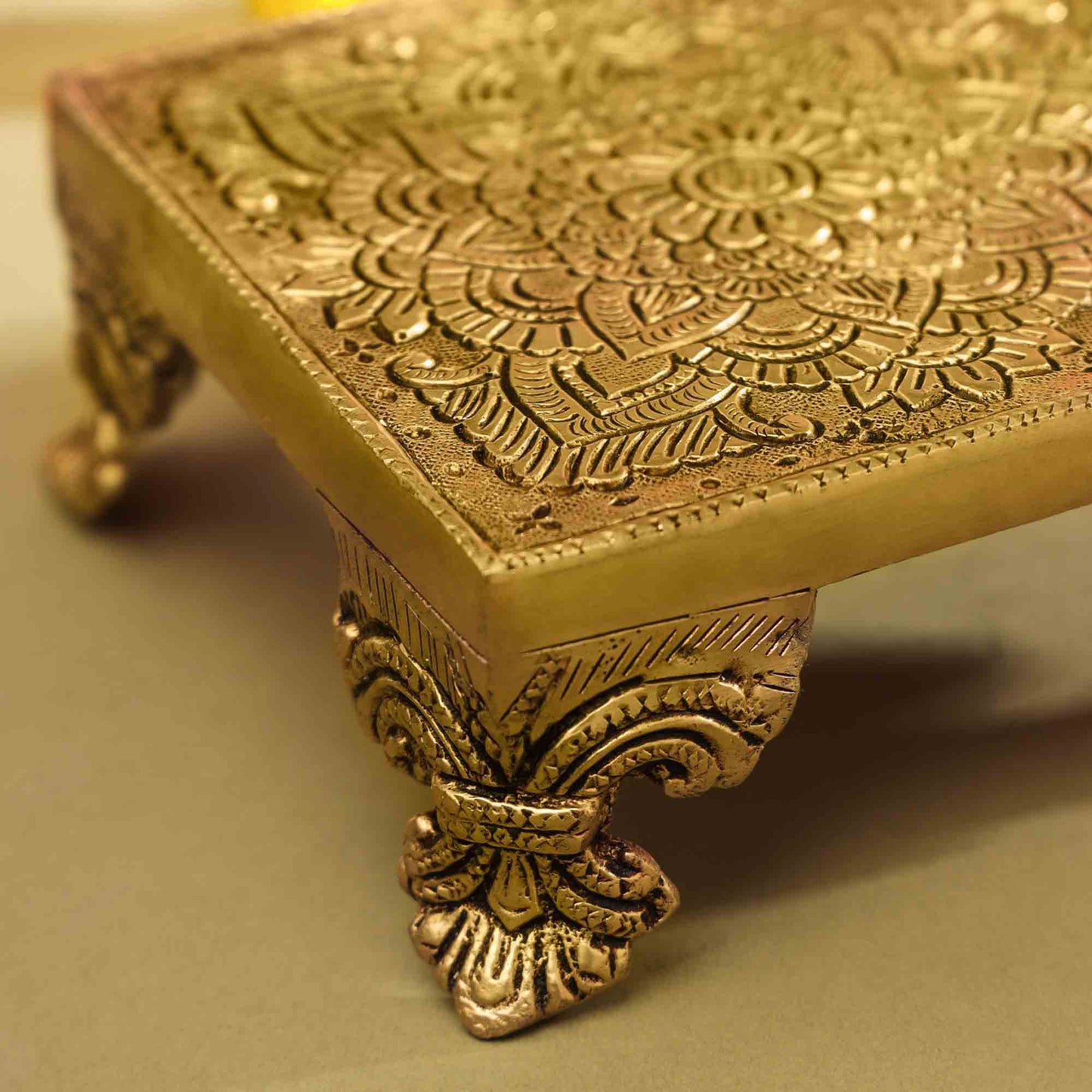 Brass Pooja Chowki (2.5 Inch)