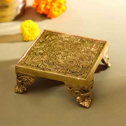 Brass Pooja Chowki (2.5 Inch)