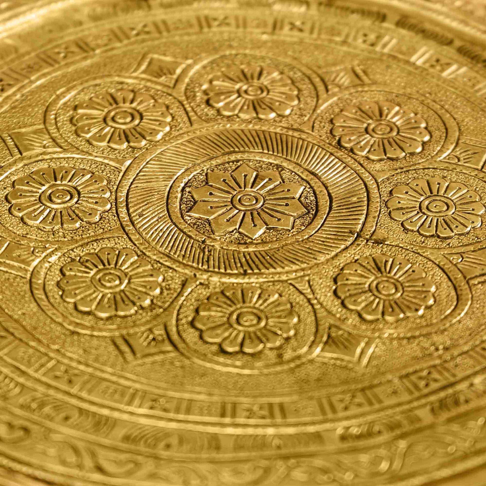 Brass Handcarved Chowki/Stool