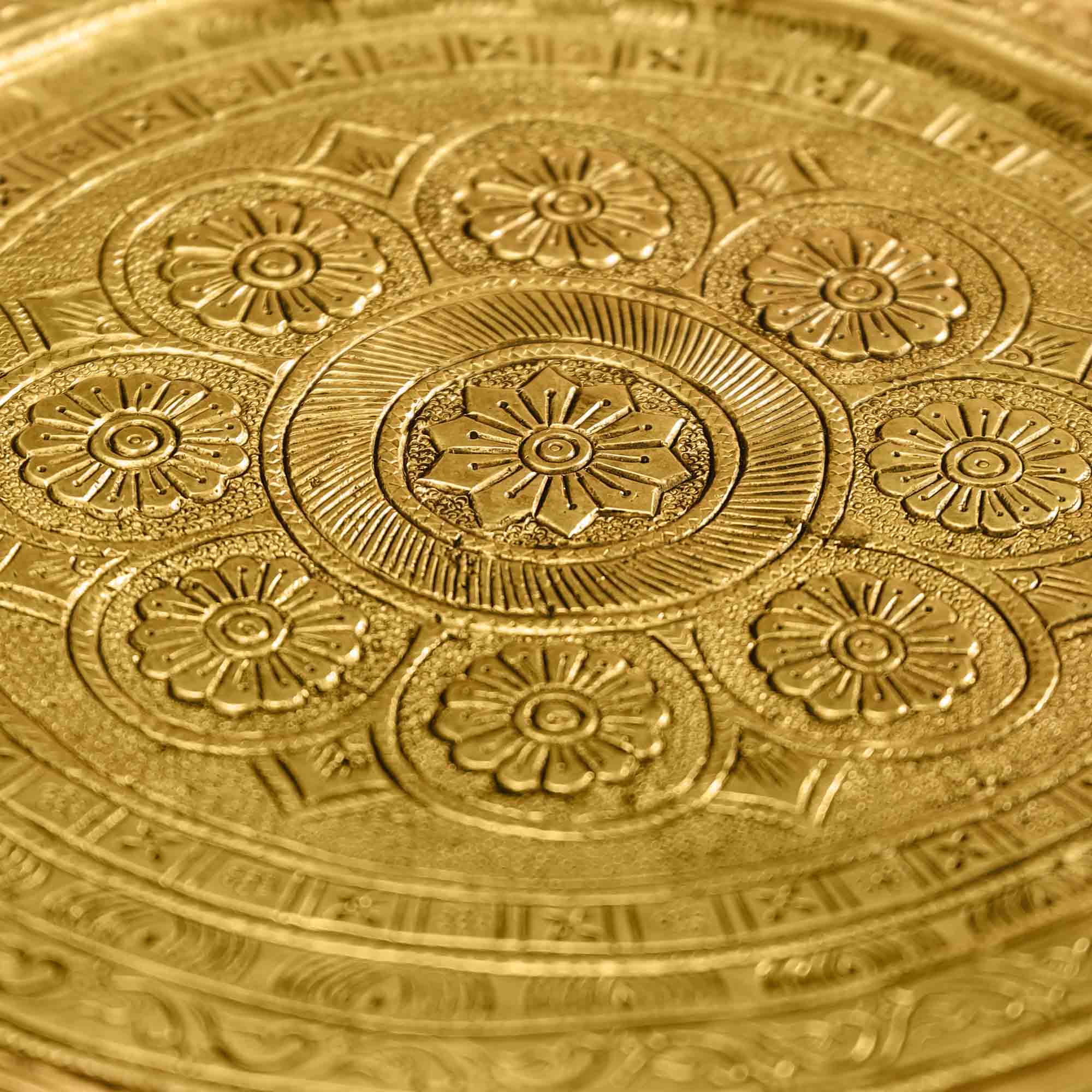 Brass Handcarved Chowki/Stool