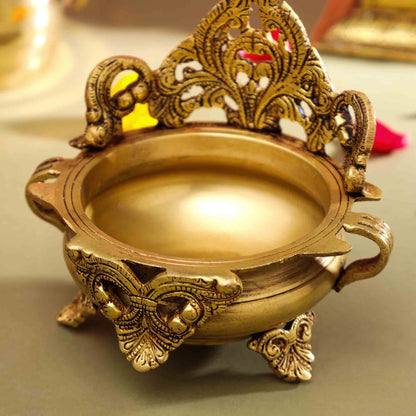 Brass Handcarved Urli Bowl (6.5 Inch)
