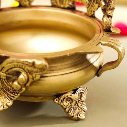 Brass Handcarved Urli Bowl (6.5 Inch)