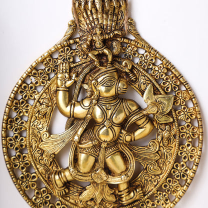Brass Lord Hanuman Wall Hanging (12 Inch)