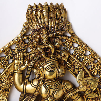 Brass Lord Hanuman Wall Hanging (12 Inch)