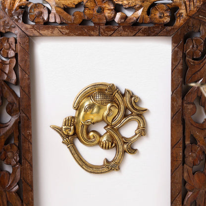 Brass Ganesha Om Wall Hanging (8 Inch)