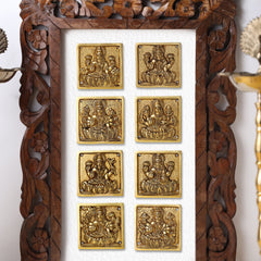 Brass Ashtalakshmi Hanging Plates Set (4 Inch)