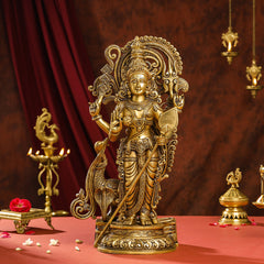 Brass Superfine Lord Murugan/Kartikeya Idol (20 Inch)