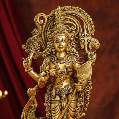 Brass Superfine Lord Murugan/Kartikeya Idol (20 Inch)