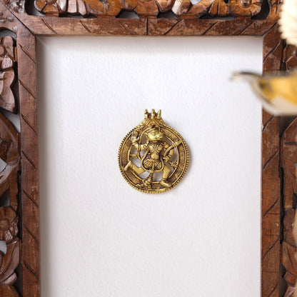 Brass Lord Hanuman Wall Hanging (5 Inch)