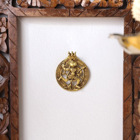 Brass Lord Hanuman Wall Hanging (5 Inch)
