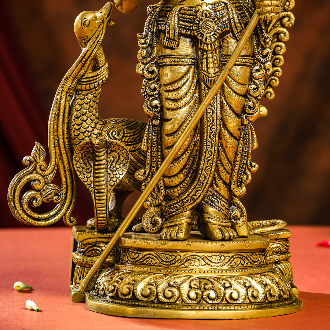 Brass Superfine Lord Murugan/Kartikeya Idol (20 Inch)
