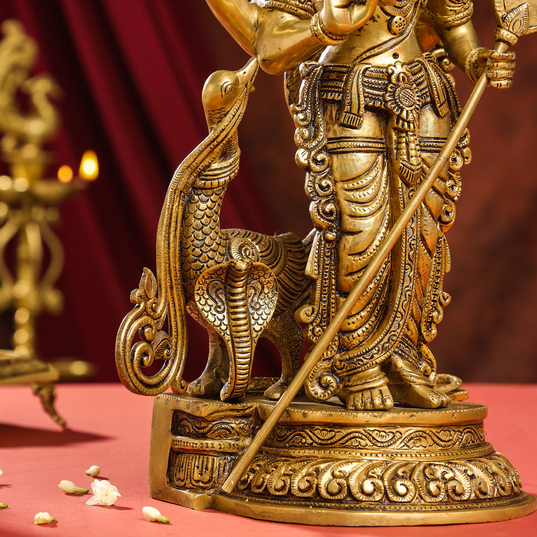 Brass Superfine Lord Murugan/Kartikeya Idol (20 Inch)