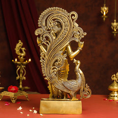 Brass Superfine Lord Murugan/Kartikeya Idol (20 Inch)