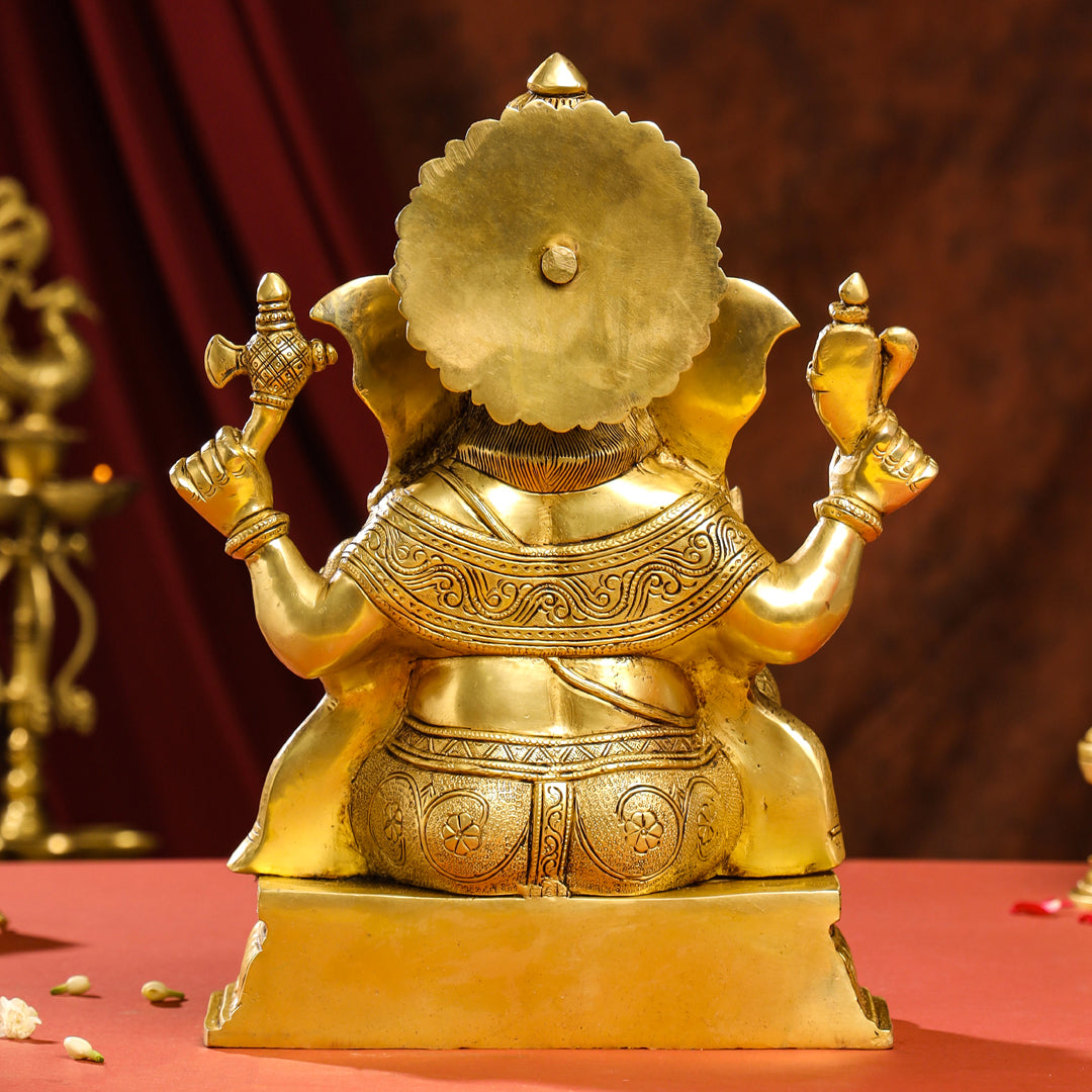 Brass Lord Ganesha Idol (15.5 Inch)