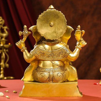 Brass Lord Ganesha Idol (15.5 Inch)