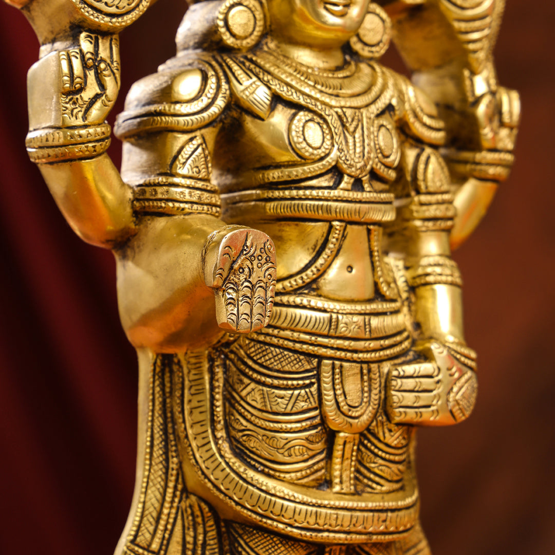 Brass Superfine Tirupati Balaji/Venkateshwar Idol Wall Hanging (17 Inch)