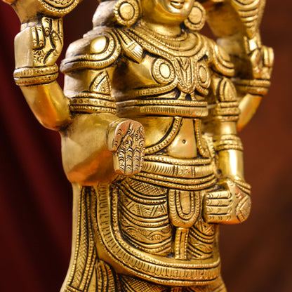 Brass Superfine Tirupati Balaji/Venkateshwar Idol Wall Hanging (17 Inch)