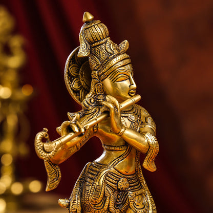 Brass Superfine Lord Krishna Idol (15 Inch)