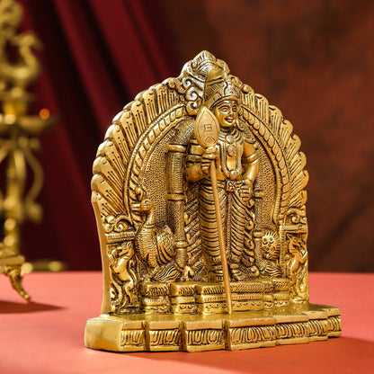 Brass Lord Murugan/Kartikeya Idol (9.5 Inch)