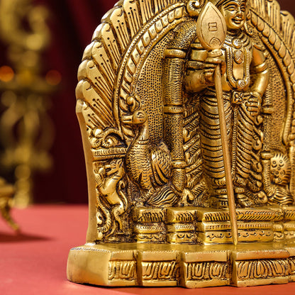 Brass Lord Murugan/Kartikeya Idol (9.5 Inch)