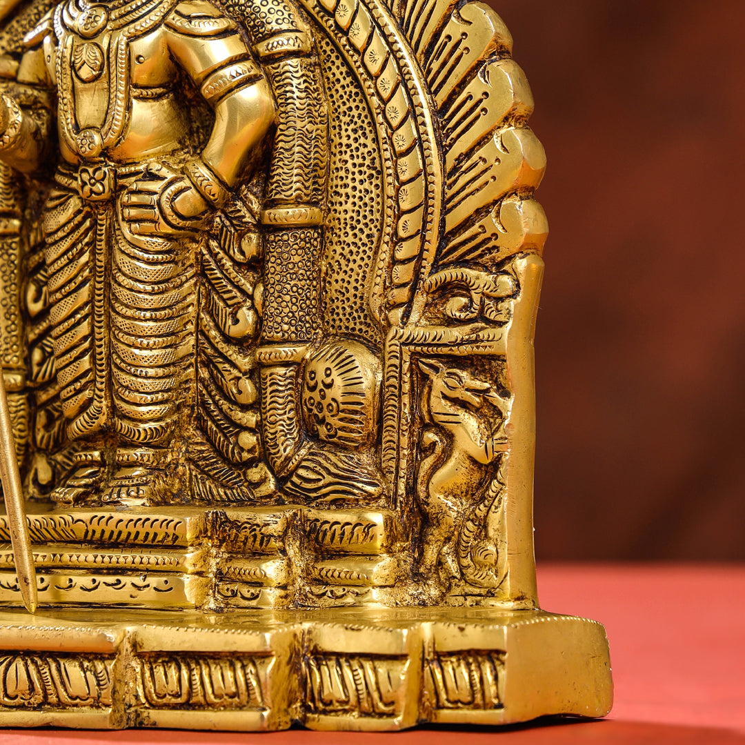 Brass Lord Murugan/Kartikeya Idol (9.5 Inch)