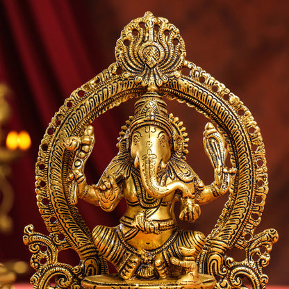 Brass Lord Ganesha Idol (11.2 Inch)