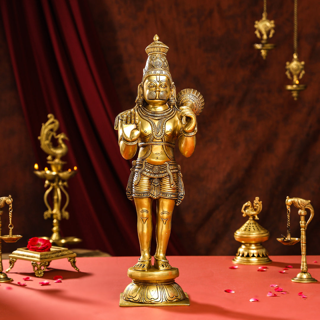 Brass Superfine Standing Hanuman Idol (20 Inch)