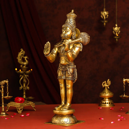 Brass Superfine Standing Hanuman Idol (20 Inch)