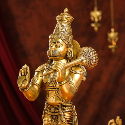 Brass Superfine Standing Hanuman Idol (20 Inch)