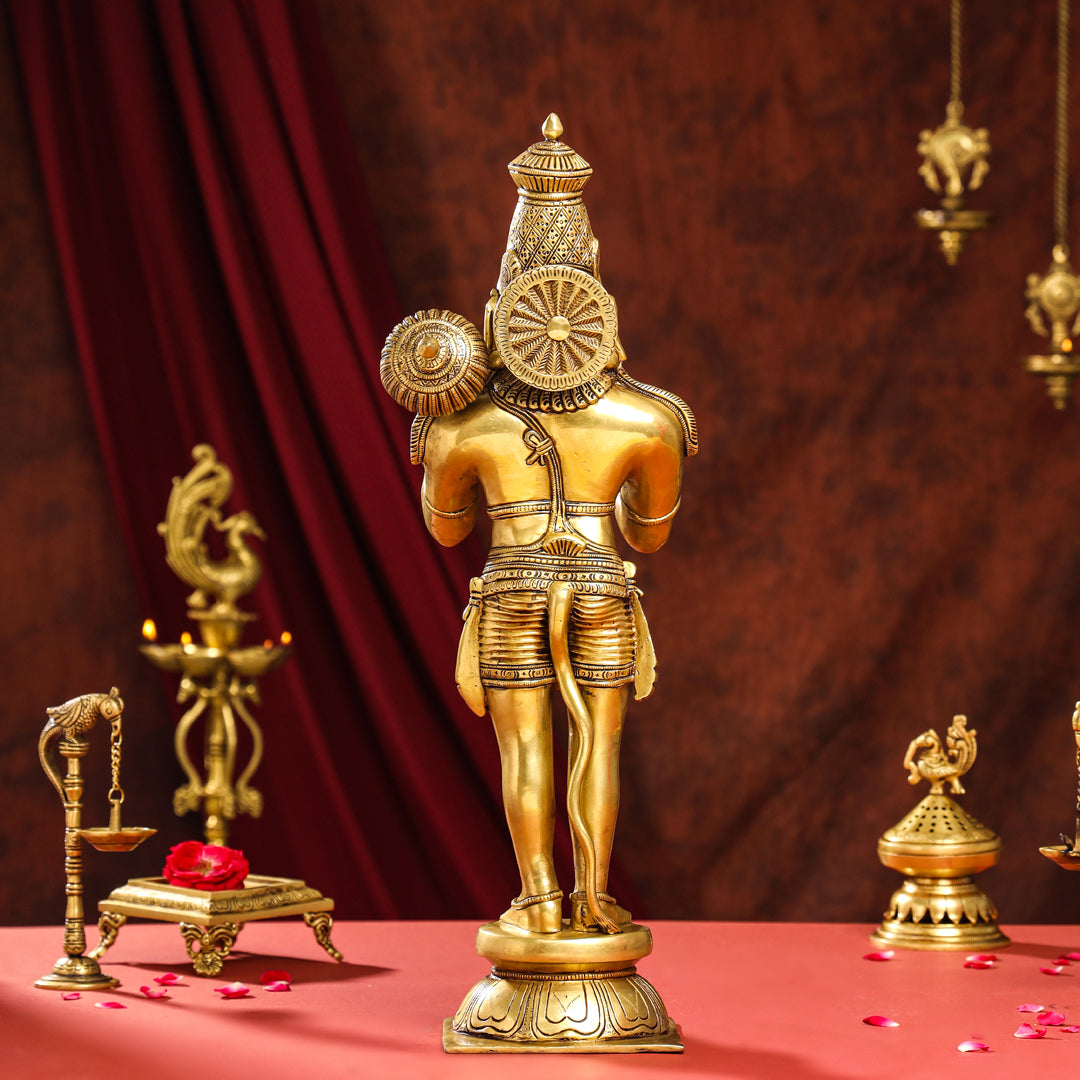 Brass Superfine Standing Hanuman Idol (20 Inch)