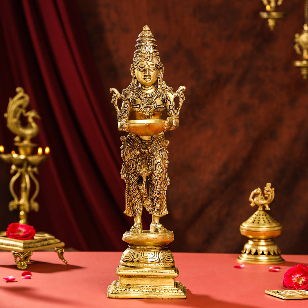 Brass Superfine Deep Lakshmi Pair (18 Inch)