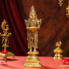 Brass Superfine Deep Lakshmi Pair (18 Inch)