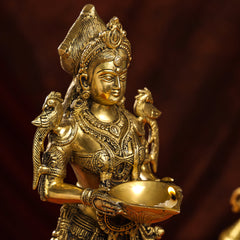 Brass Standing Deep Lakshmi Idol (17 Inch)