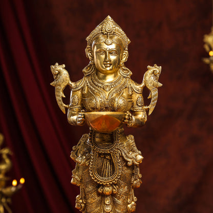 Brass Deep Lakshmi Idol