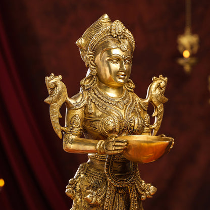 Brass Deep Lakshmi Idol