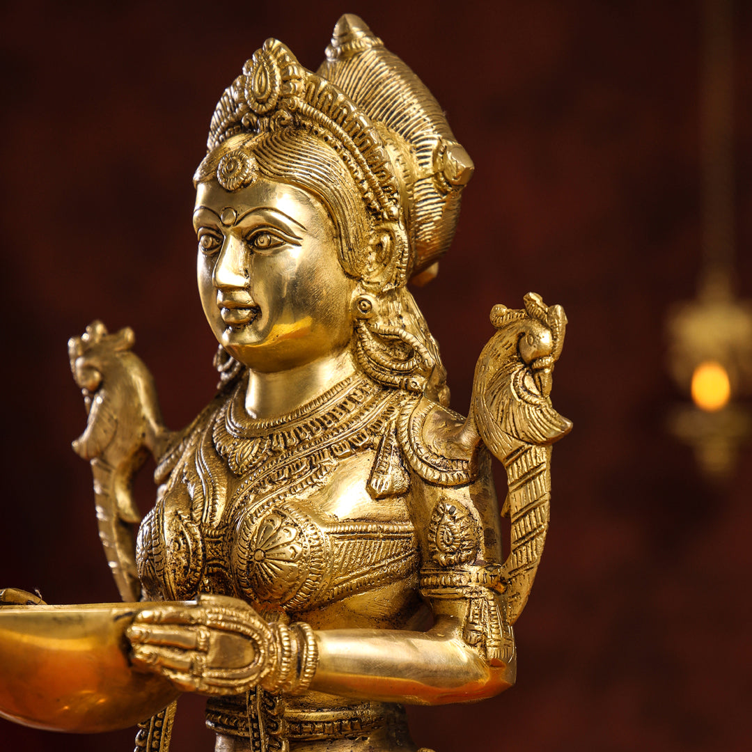Brass Deep Lakshmi Idol