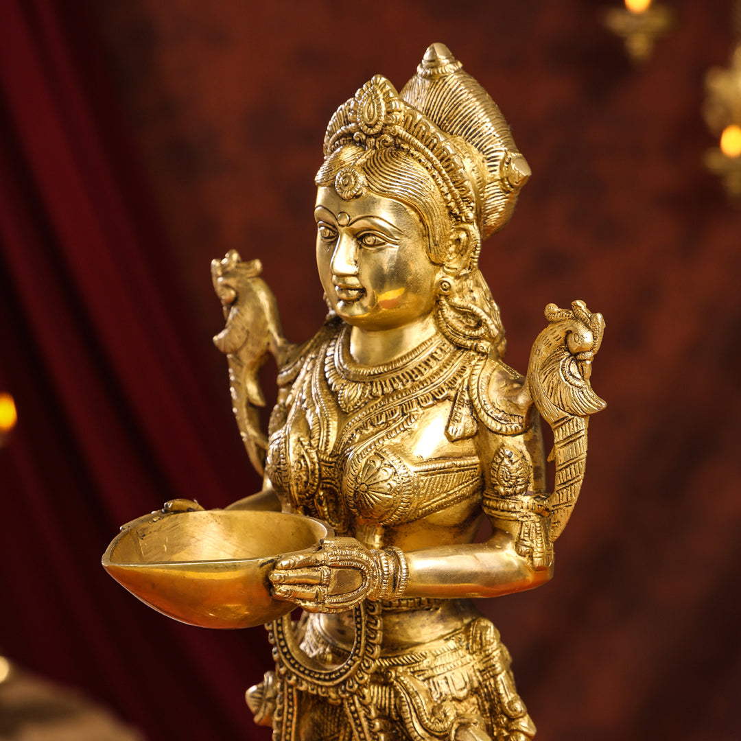 Brass Deep Lakshmi Idol
