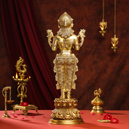 Brass Deep Lakshmi Idol