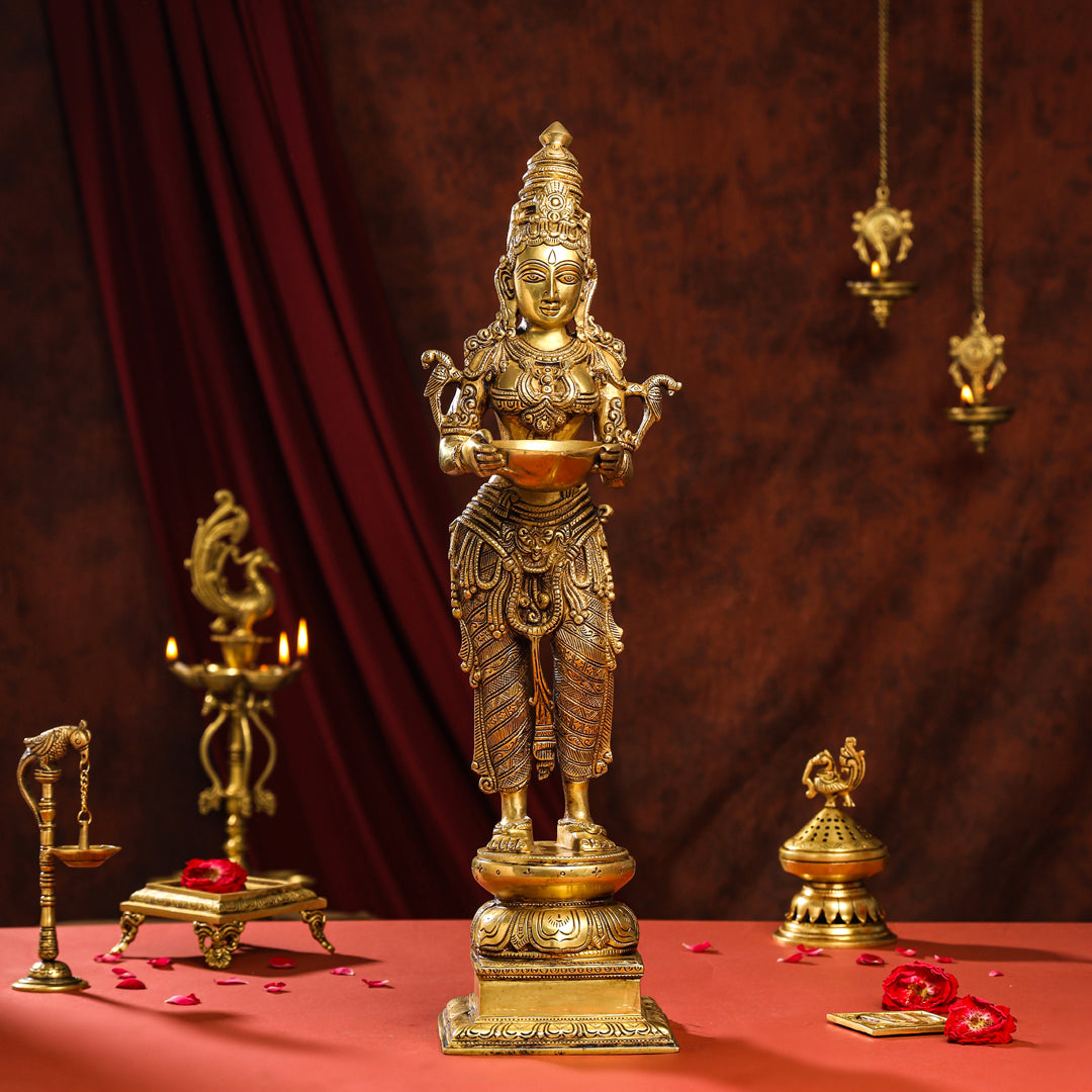 Brass Superfine Deep Lakshmi Idol (24 Inch)
