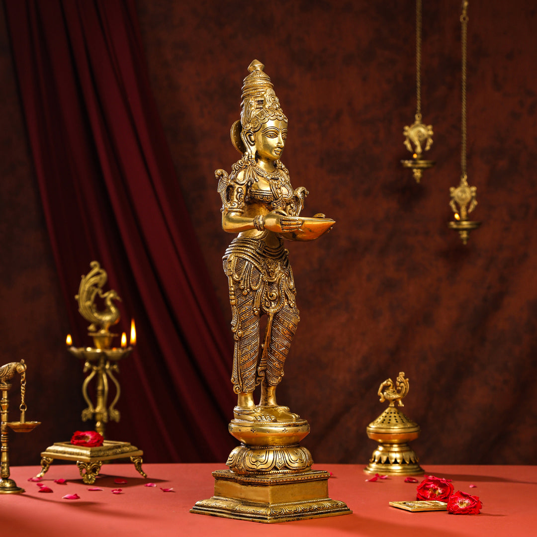 Brass Superfine Deep Lakshmi Idol (24 Inch)