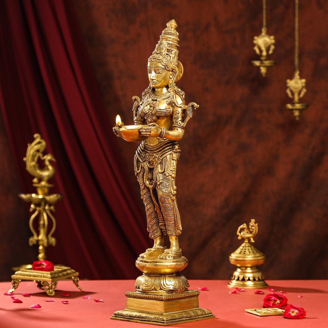 Brass Superfine Deep Lakshmi Idol (24 Inch)