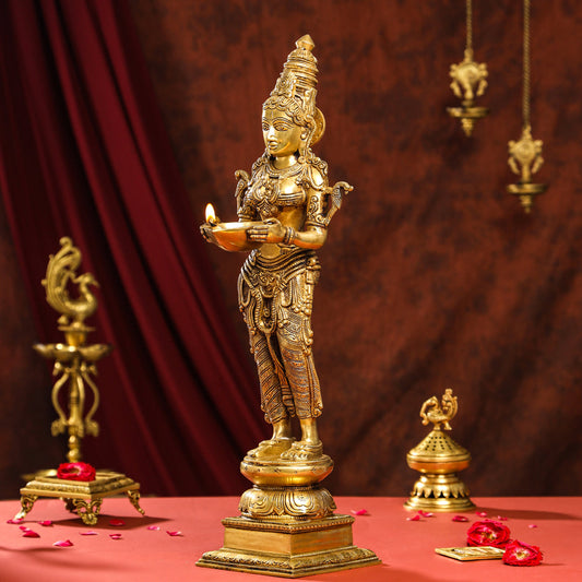 Brass Superfine Deep Lakshmi Idol (24 Inch)