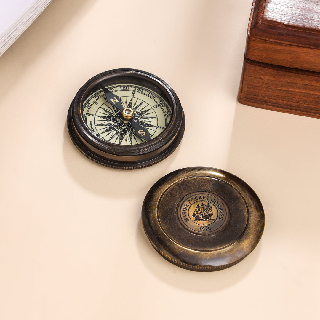 Brass Victorian Pocket Compass (2.5 Inch)