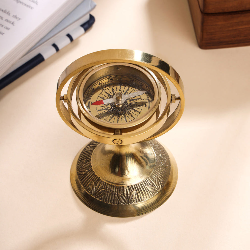 Rotating Compass Box Brass Rotating Compass (4 Inch) – Velan Store