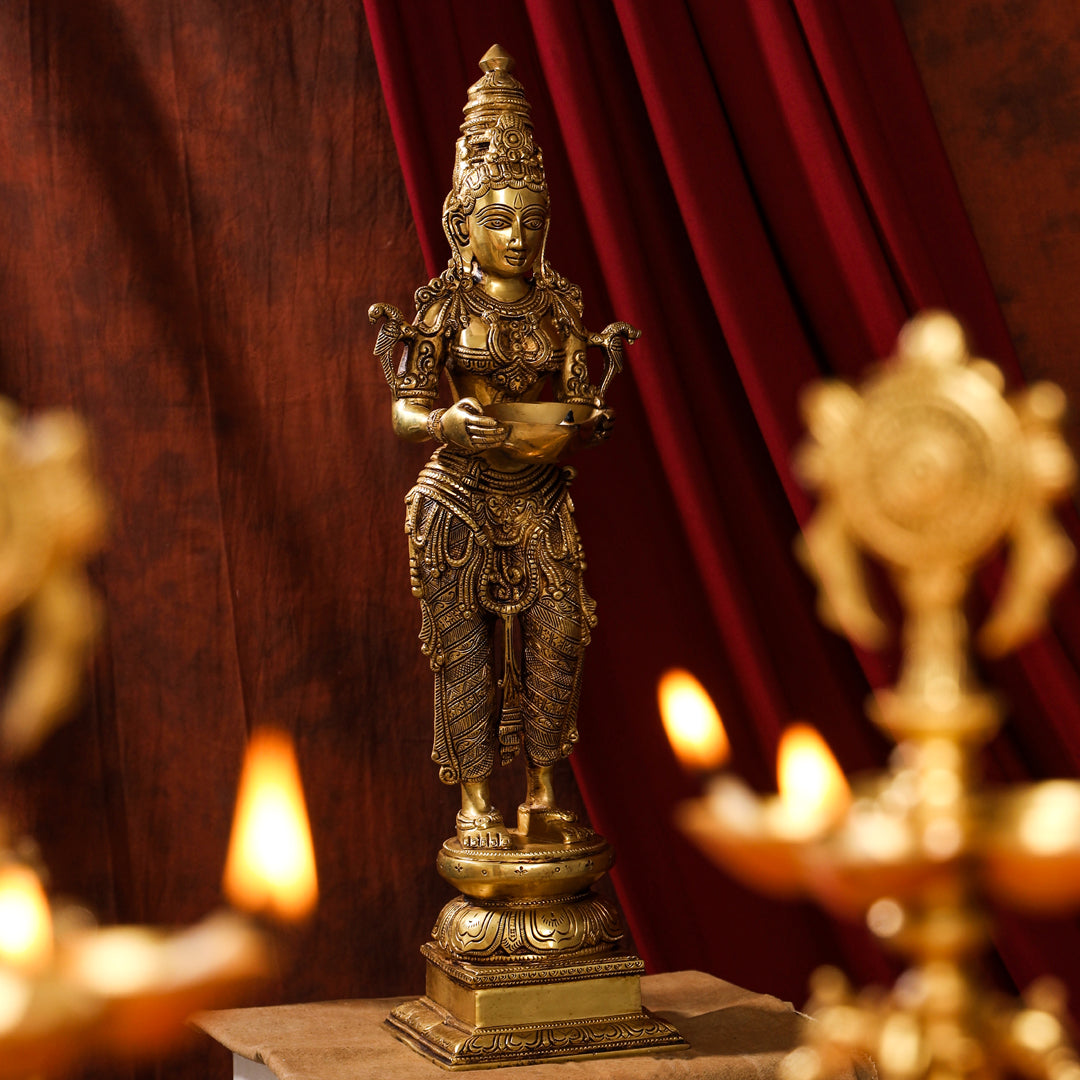 Brass Superfine Deep Lakshmi Idol (24 Inch)