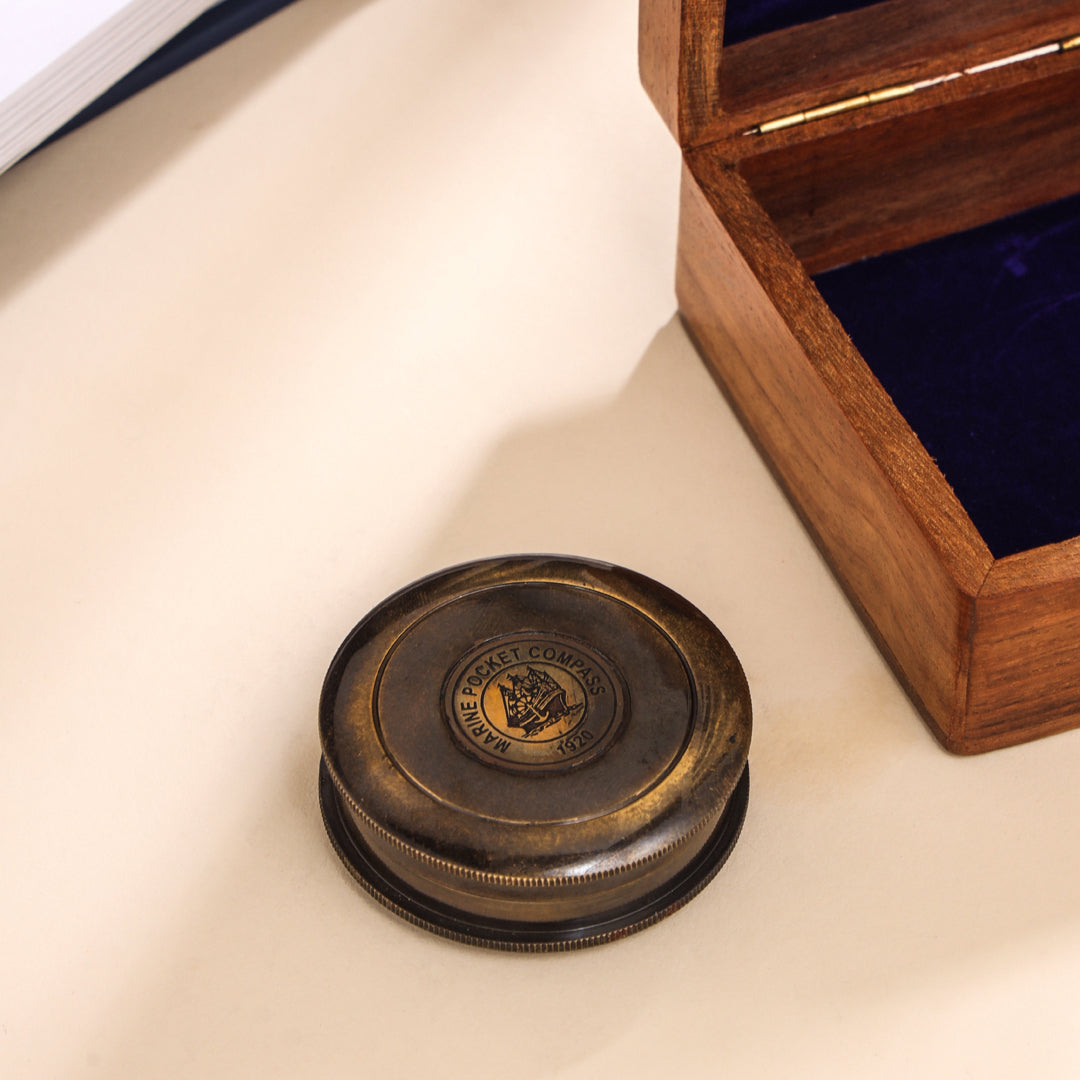 Brass Victorian Pocket Compass (2.5 Inch)